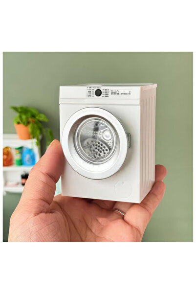 choice2 غسالة صغيرة بيضاء قابلة لإعادة الشحن دوارة، ملحقات بيت الدمى بمقياس 1...