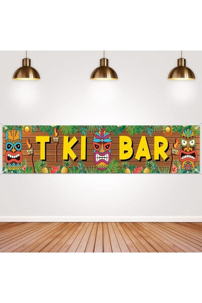 Choice لافتة بار تيكي مقاس 180×30 سم، لافتة بار ألوها تيكي، زينة بار هاواي لو...