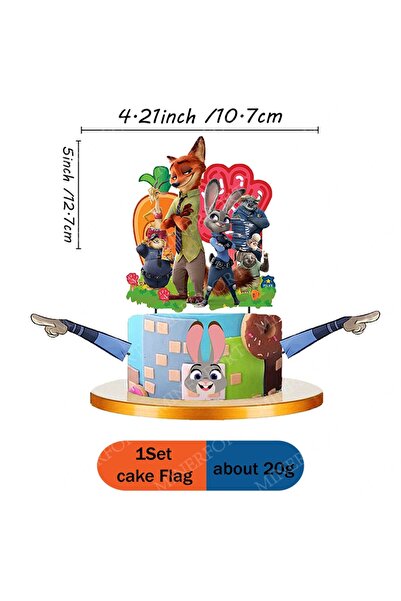 Choice6 Cake flag Zootopia Cartoon Themed Paper Plate Cup Napkin Straw Ballo ...