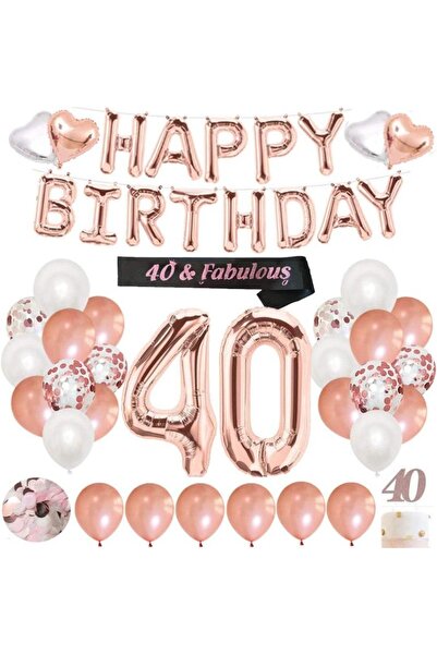 Choice زينة أخرى متعددة لعيد الميلاد الأربعين: وردة ذهبية مع وشاح، بالون رقم ...