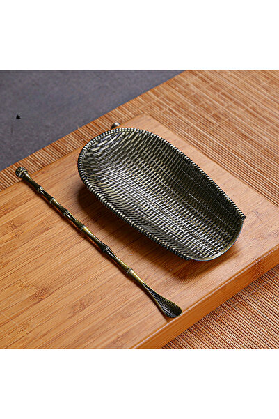 Choice مجرفة شاي نحاسية مصنوعة يدويًا من سبيكة معدنية، بتصميم كلاسيكي بسيط وم...