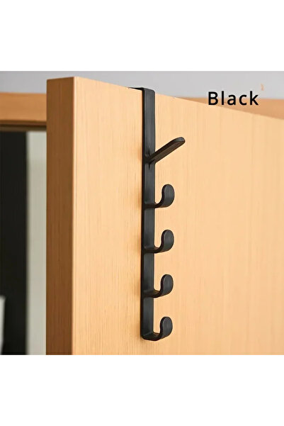 Choice1 Black 1pc Long Row Of Hooks Behind The Door, Bag Rack Ins Dormitory S...