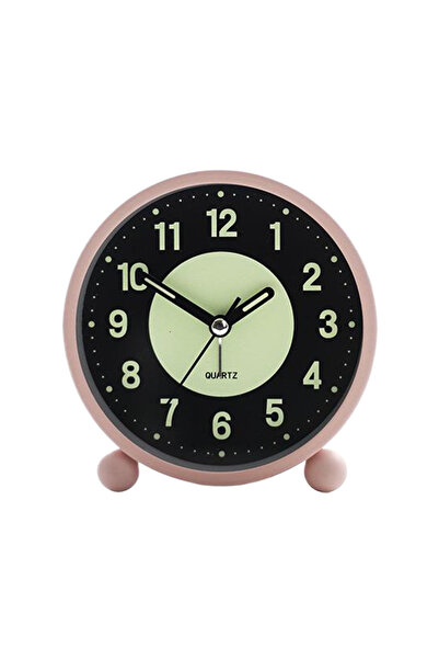 choice2 pink Glow-In-The-Dark Bedroom Clock Quiet Battery-Operated Non-Tickin...