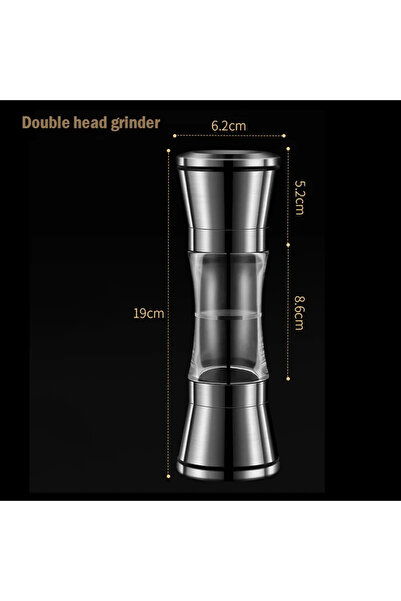 Choice 1pc 2-in-1 Adjustable Pepper Salt Grinder - Rustproof Stainless Steel ...