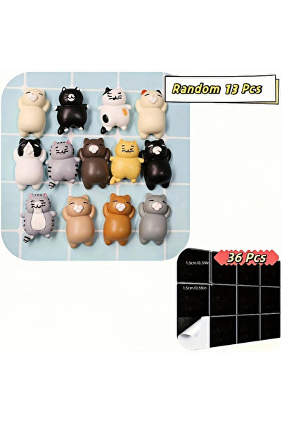 Choice مجموعة متعددة من 13 قطعة، مغناطيسات ثلاجة على شكل قطط كرتونية، مغناطيس...