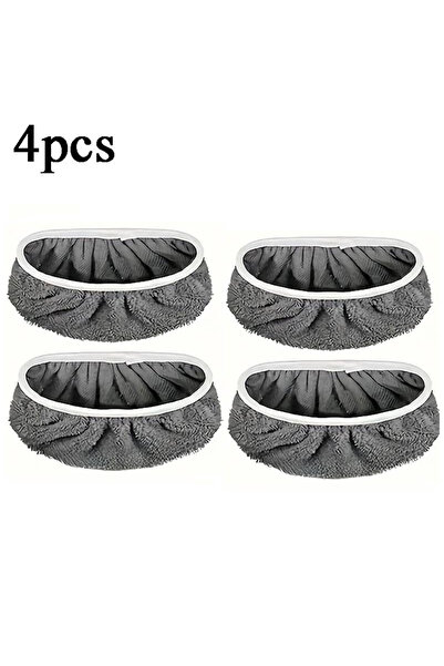 choice2 وسادة ممسحة من الألياف الدقيقة للغاية، رمادية داكنة، 4 قطع، قابلة لإع...