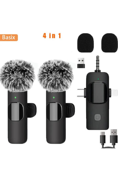 Choice ميكروفون لاسلكي احترافي 4 في 1 من Drag 2، متوافق مع أجهزة iPhone وAndr...