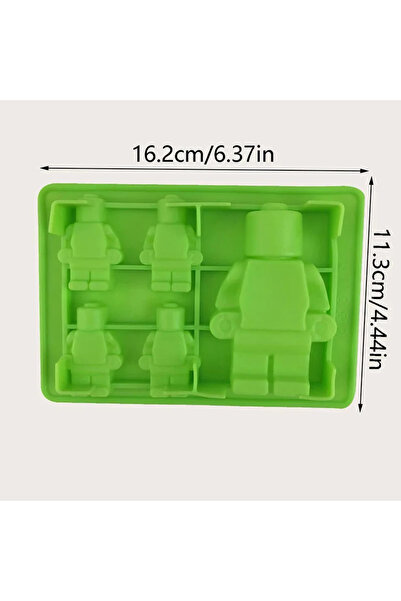 Choice قالب بناء روبوت أخضر قطعة واحدة، قالب سيليكون مصنوع يدويًا