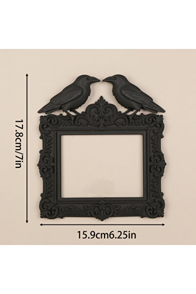 Choice قلادة جدارية سوداء بنمط غراب مزدوج داكن متقاطع الحدود، مناسبة للديكورا...