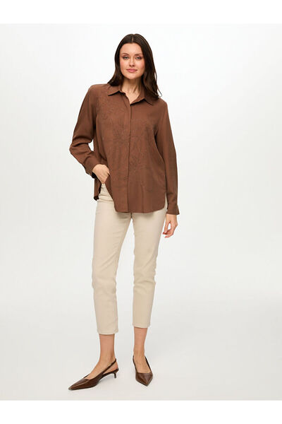 Faik Sönmez Zincir Nakış Detaylı Liyoselli Gömlek S26GML024