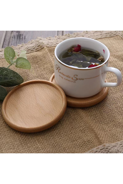 choice2 M Round Beech 1pc 1pc, wooden coaster, teacup mat, coffee mat, househ...
