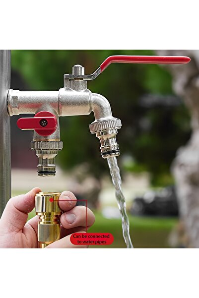 Choice 1/2 zinc alloy faucet one inlet and two outlet gardening faucet four-w...