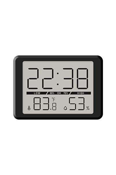 Choice1 Black Ultra Thin Alarm Clk Multi-Function Magnetic Humidity Thermomet...