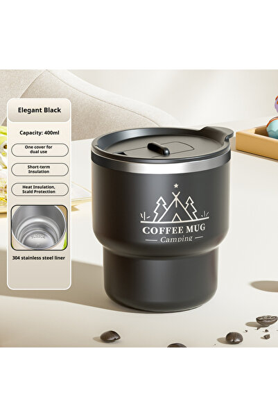 Choice3 400ML Black 400ML Stainless Steel Thermal Cup Office Coffee Mug Doubl...