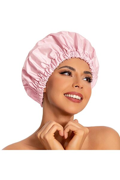 Choice pink 1PC Reusable Shower Cap Large Waterproof Shower Bonnet Washable E...