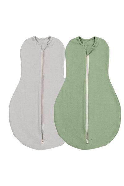 Kidizi Set 2 sistem de infasat cu fermoar dublu SnugPod Grey Green M, pentru ...