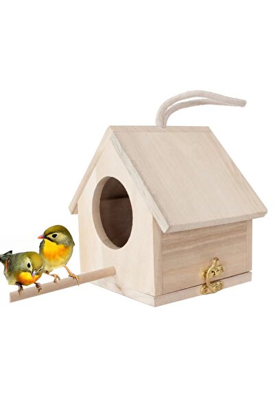 Choice 14X13X14cm Wooden birdcage Bird Houses for Outside Clearance with Pole...