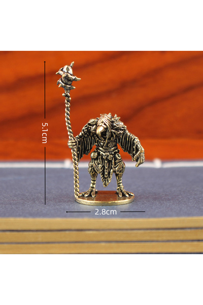 Choice تمثال نحاسي لرجل طائر ساحر غامض - قطعة واحدة - تمثال عتيق يحمل عصا، من...