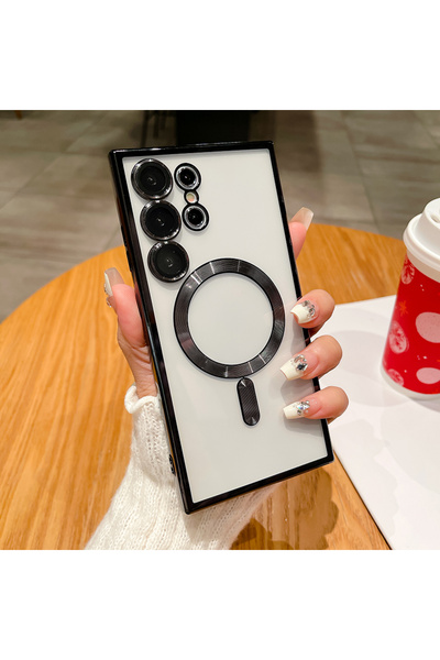 Choice81 غلاف حماية لهاتف Galaxy S23 FE أسود مع بليتنج فاخر، عدسة حماية، شفاف...