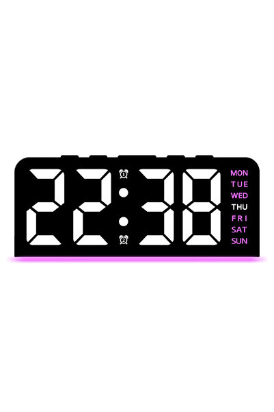 Choice Black shell - Pink 1 PCS Digital LED Alarm Clock With Date Display Dua...