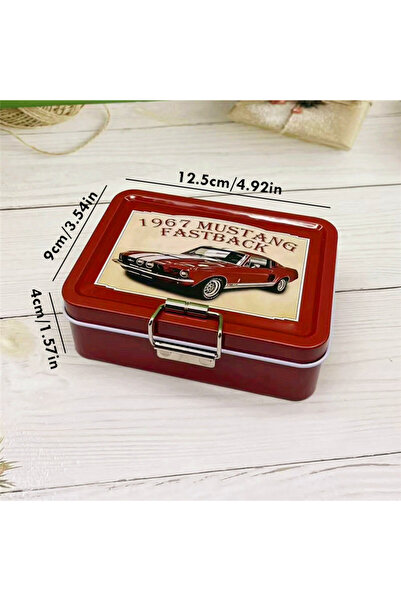 Choice1 Red Vintage Double Storage Box Square Tin Box Jewelry Box Home Organi...