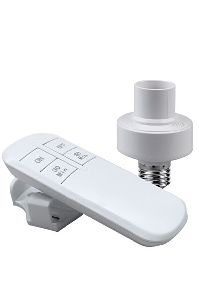 Choice مفتاح مؤقت ذكي لاسلكي أبيض اللون مع جهاز تحكم عن بعد، حامل مصباح ذكي E...