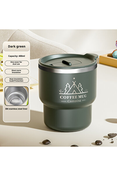 Choice 400ML Green 400ML Stainless Steel Thermal Cup Office Coffee Mug Double...