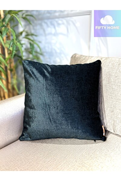 Fifty Home Square Decorative Throw Pillow Cover 43X43 cm Solid Color Modern I...