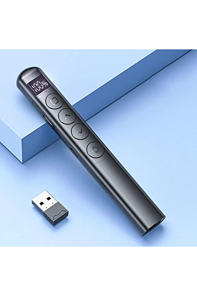 Choice1 قلم عرض تقديمي أسود قابل للطي، يعمل بتردد 2.4 جيجاهرتز، مزود بمؤشر لي...