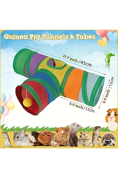 Choice Tunnel Toy Interactive Small Pet Collapsible Tunnel Toy with Play Ball...