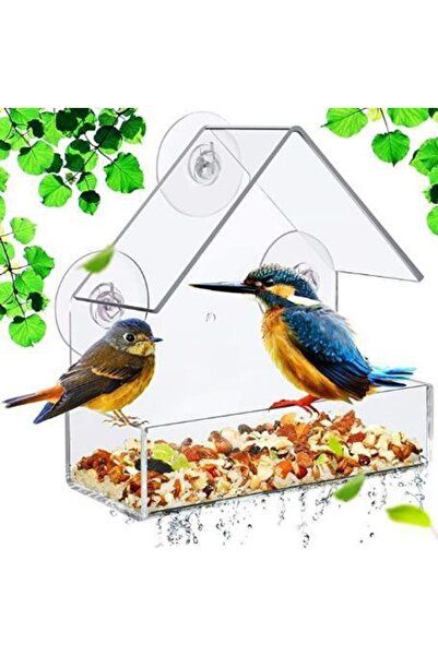 Choice 15×6×15 سم، قطعة واحدة أو قطعتان، مغذي طيور أكريليك شفاف مزود بكوب شفط...