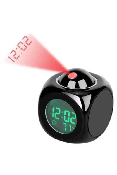 Choice جرس عرض متعدد الوظائف أسود اللون، مزود بإضاءة LED، منبه، جرس صوتي، جها...