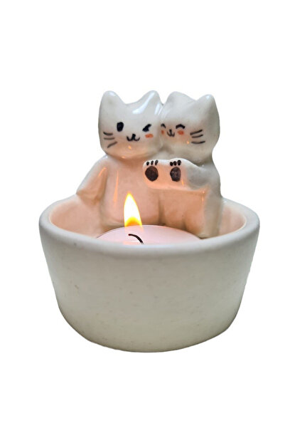 Choice5 حامل شموع على شكل قطة/كلب/أرنب/ثعلب، قطعة واحدة، مع مخالب دافئة، حامل...