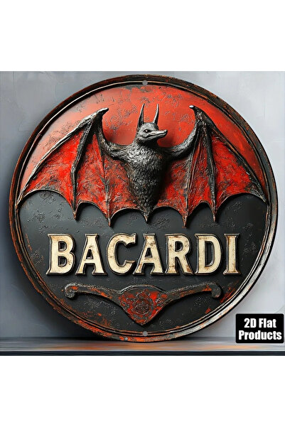 Choice 20x20 TYA23835 1pc 8x8" 2D Flat Bacardi Logo Round Aluminum Plaque - D...