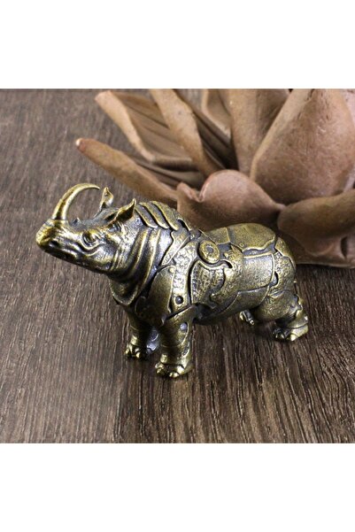 Choice قطعة واحدة من تمثال وحيد القرن النحاسي الصلب القديم، قطعة ديكور إبداعي...