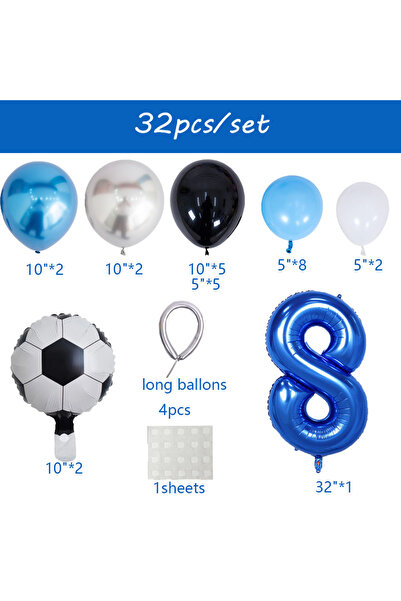 Choice1 Number 32inch HG9159-8 32pcs Football Ballo Set 32inch Blue 0-9 Numbe...