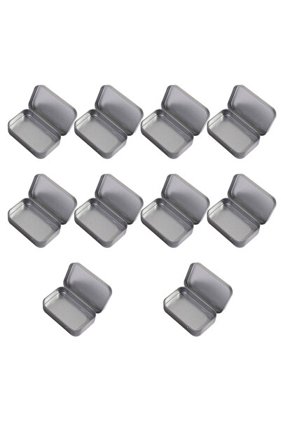 Choice1 Flip cover 10PCS Metal Empty Hinged Tins Box Silvery Metal Hardware I...