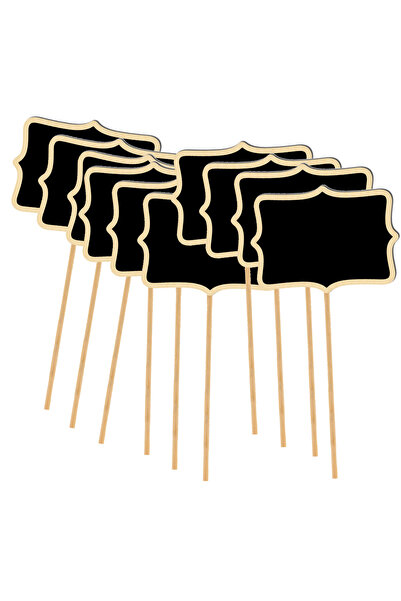 Choice 10 قطع من علامات النباتات الخشبية السوداء، ملصقات نباتات خشبية، علامات...