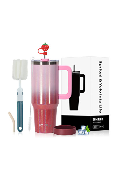 Choice9 891ml Gradient Pink WATERSY 30oz/40oz Stainless Steel Thermal Cup Lar...