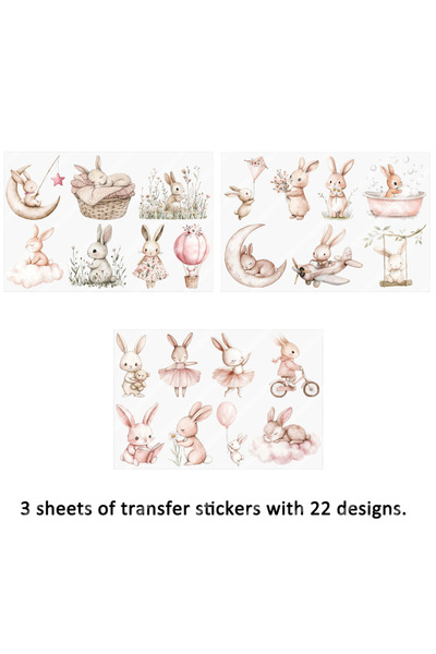 Choice مجموعة من 3 قطع من الأرانب الوردية متعددة الألوان، مثالية لتزيين أكواب...