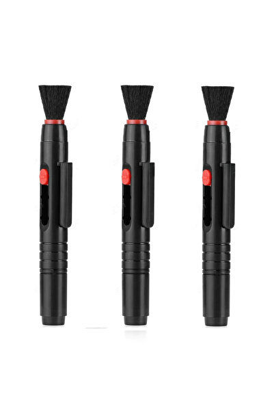 choice2 3 أقلام تنظيف عدسات مزودة بفرشاة ناعمة ورأس كربوني مزدوج الجوانب لعدس...