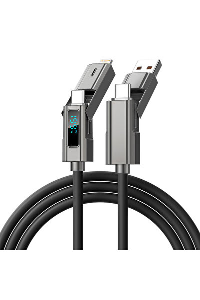 Choice Black Digital Display 2 in 2 240W USB Data Cable USB Type C Quick Char...