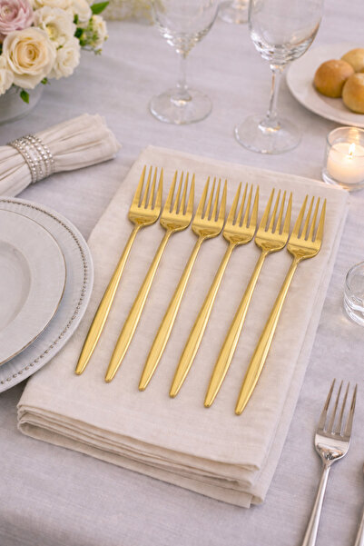 MİMOZA PARK 30 Piece 6 Person Luxury Cutlery Set 304 Stainless Steel