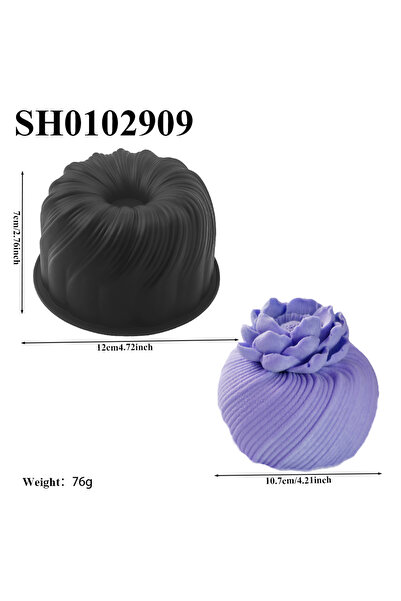 Choice SH0102909 4 Inch Oblique Striped Ball Design French Mousse Cake Mould ...
