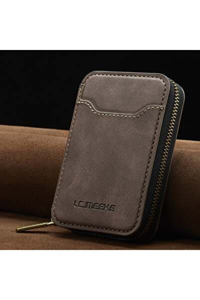 choice2 Coffee Magnetic Attraction Zipper Leather Card Slot Wallet for iPhone...