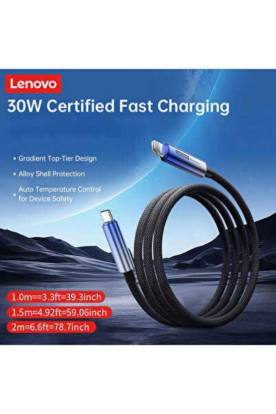 Choice6 كابل لينوفو بطول 2 متر من USB-C إلى USB-C، يدعم الشحن السريع بقوة 30 ...