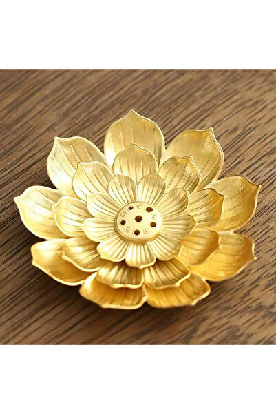 Choice حامل أعواد بخور ذهبي كبير قطعة واحدة، قاعدة طبق بخور على شكل خط اللوتس...