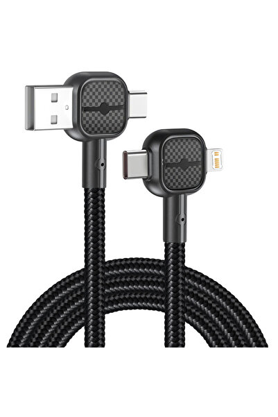 Choice كابل USB من النوع C أسود 4 في 1، يدعم الشحن السريع بقوة 240 واط بتقنية...