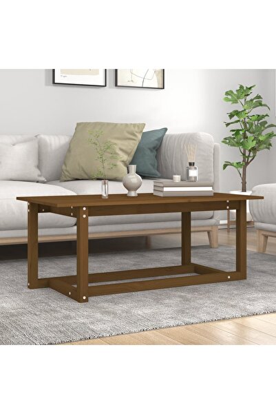 Concept Τραπεζάκι σαλονιού, μελί καφέ, 110x55x45 εκ., μασίφ ξύλο πεύκου