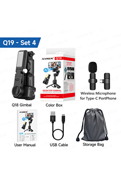 Choice1 Q19 - Set 4 AXNEN AI Handheld Gimbal Stabilizer Q19 360 Rotation Desk...